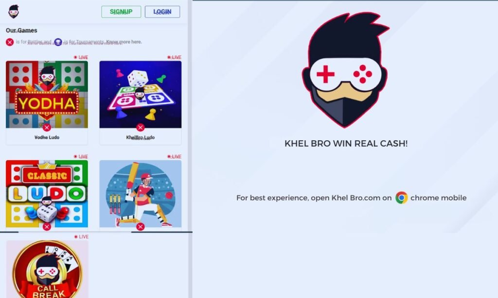 Available games on KhelBro Platform